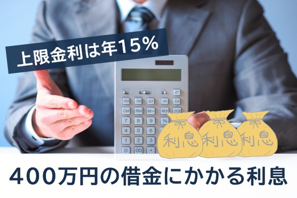 上限金利は年１５％。４００万円の借金にかかる利息