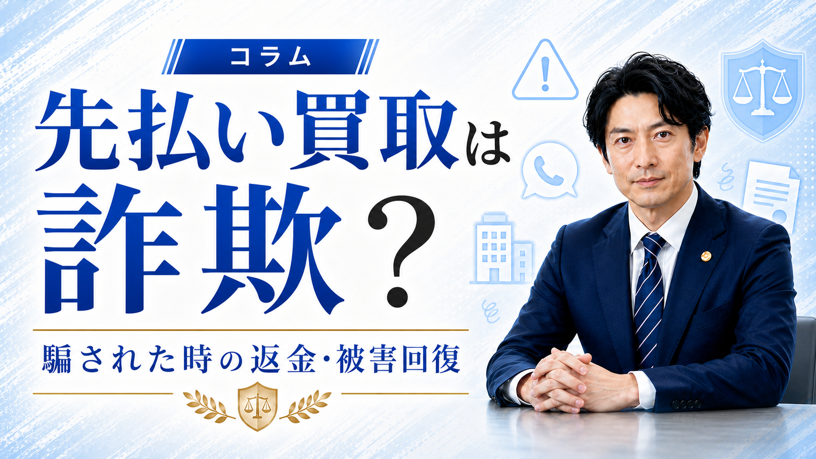 先払い買取は詐欺？騙された時の返金・被害回復の方法