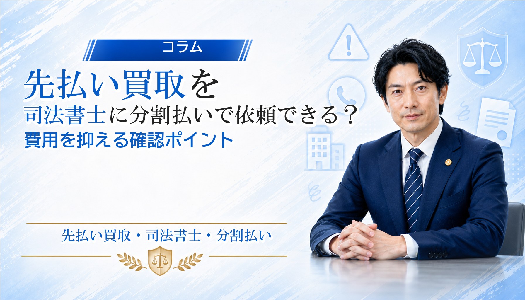 先払い買取を司法書士に分割払いで依頼できる？費用を抑える確認ポイント