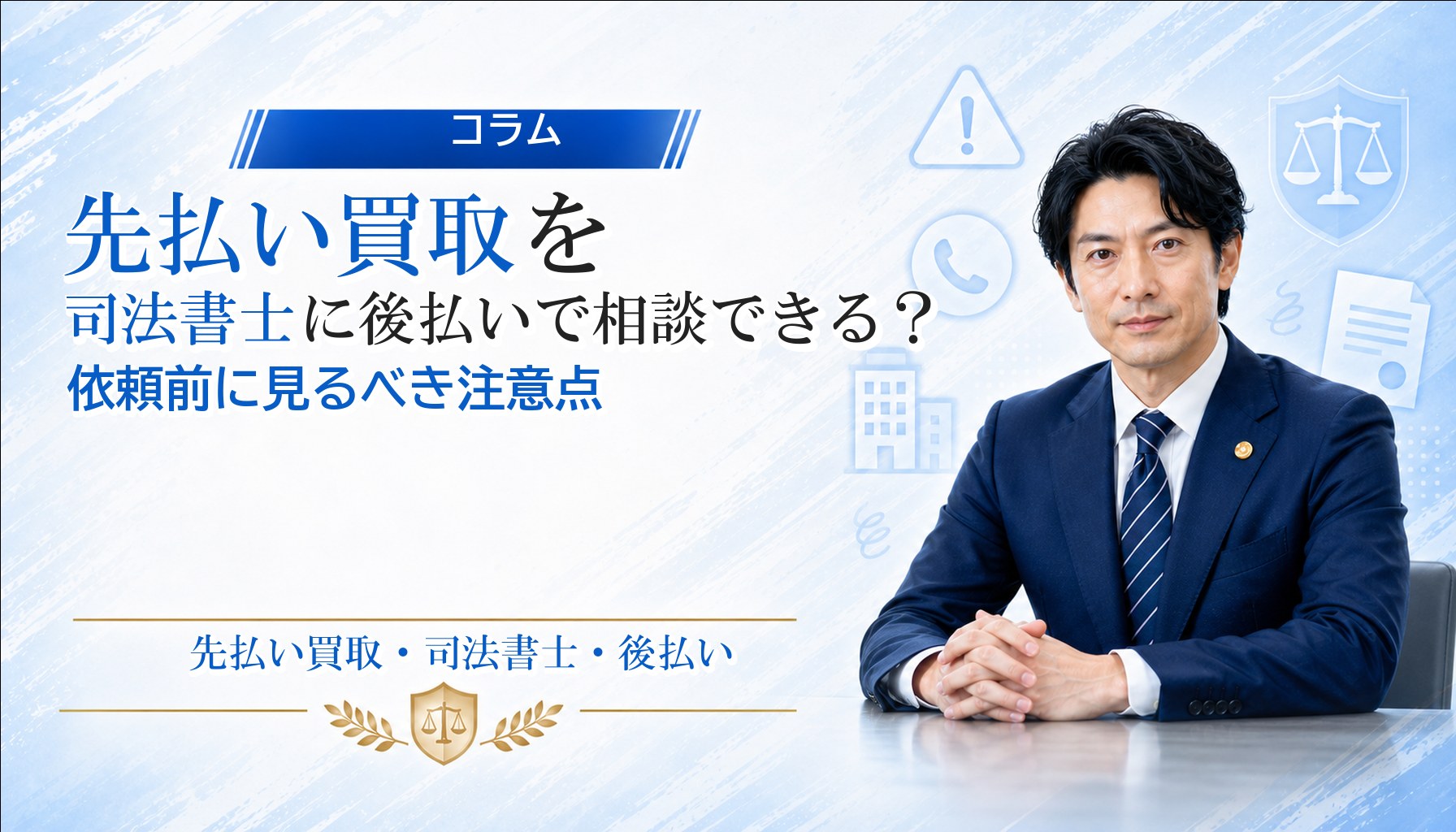 先払い買取を司法書士に後払いで相談できる？依頼前に見るべき注意点