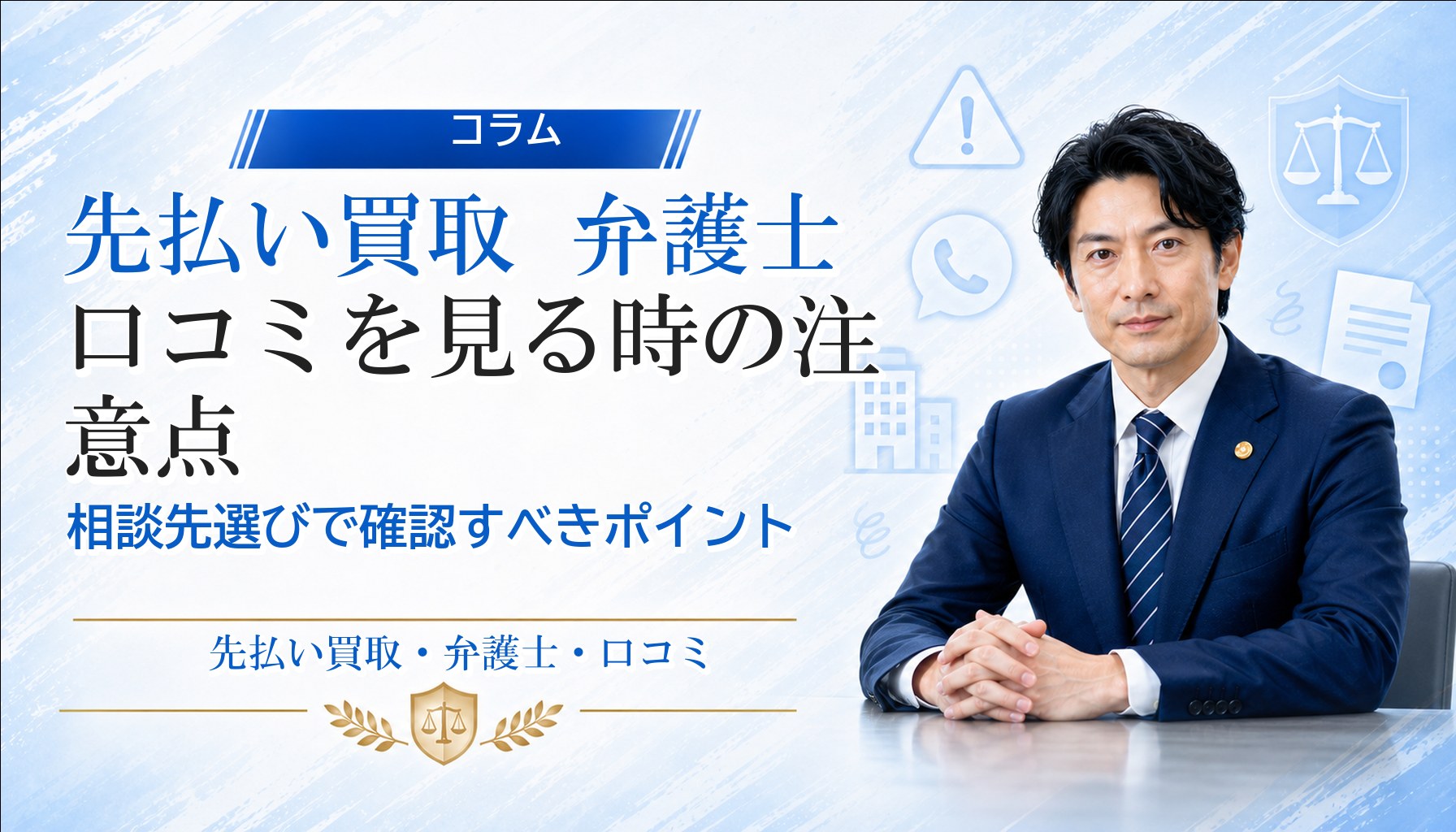 先払い買取 弁護士 口コミを見る時の注意点｜相談先選びで確認すべきポイント