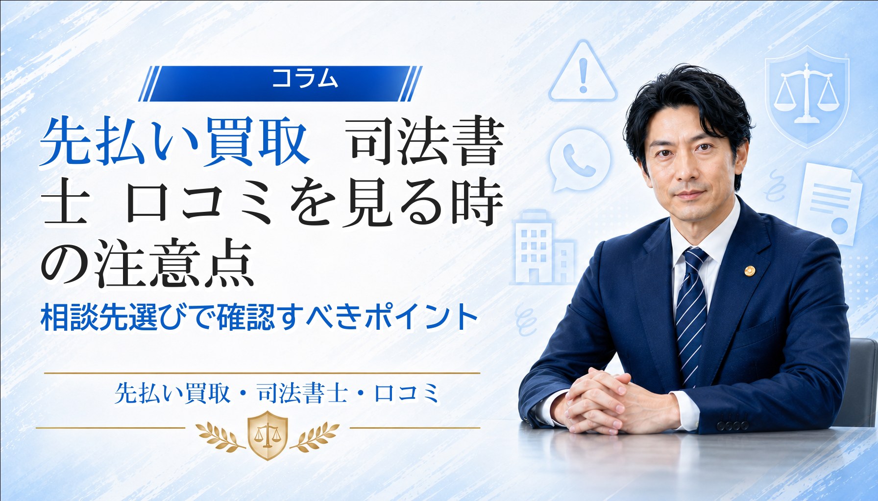 先払い買取 司法書士 口コミを見る時の注意点｜相談先選びで確認すべきポイント