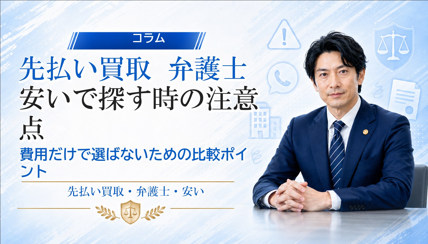 先払い買取 弁護士 安いで探す時の注意点｜費用だけで選ばないための比較ポイント