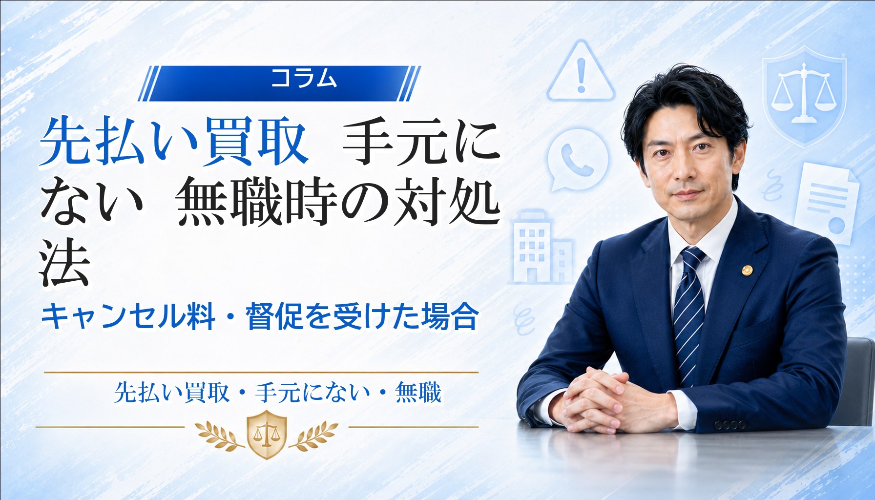 先払い買取 手元にない 無職時の対処法｜キャンセル料・督促を受けた場合