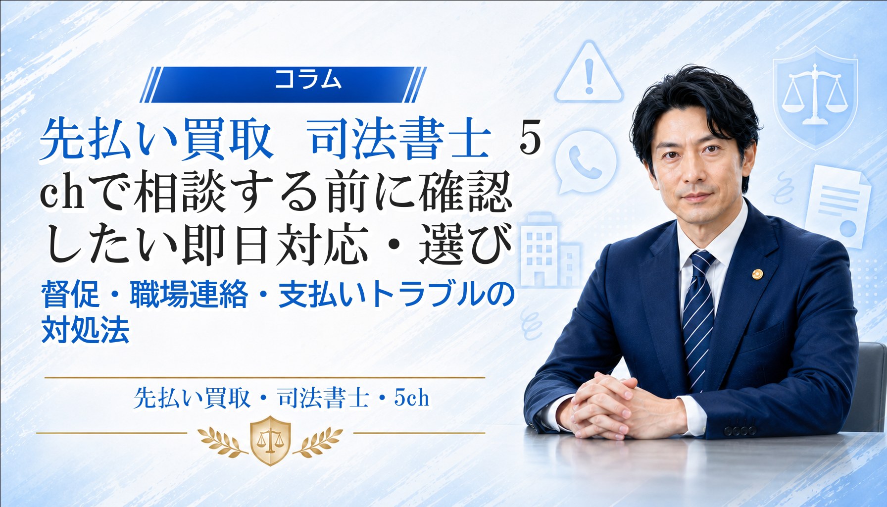 先払い買取 司法書士 5chで相談する前に確認したい即日対応・選び方