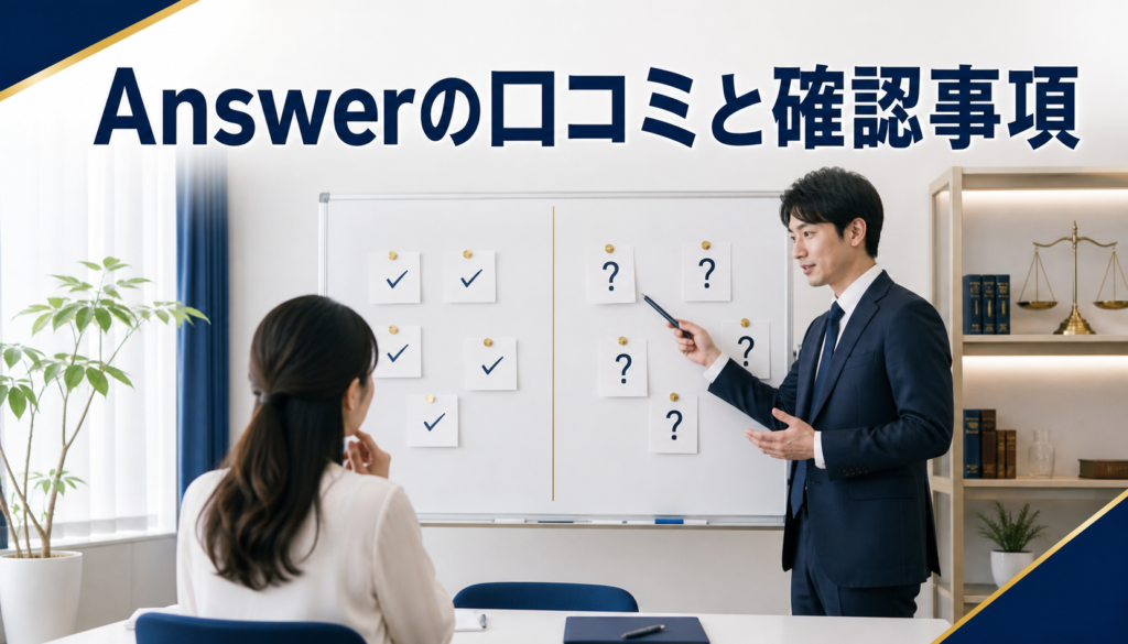 Answer(アンサー)の口コミ・評判|先払い買取・闇金の確認情報と相談前の注意点