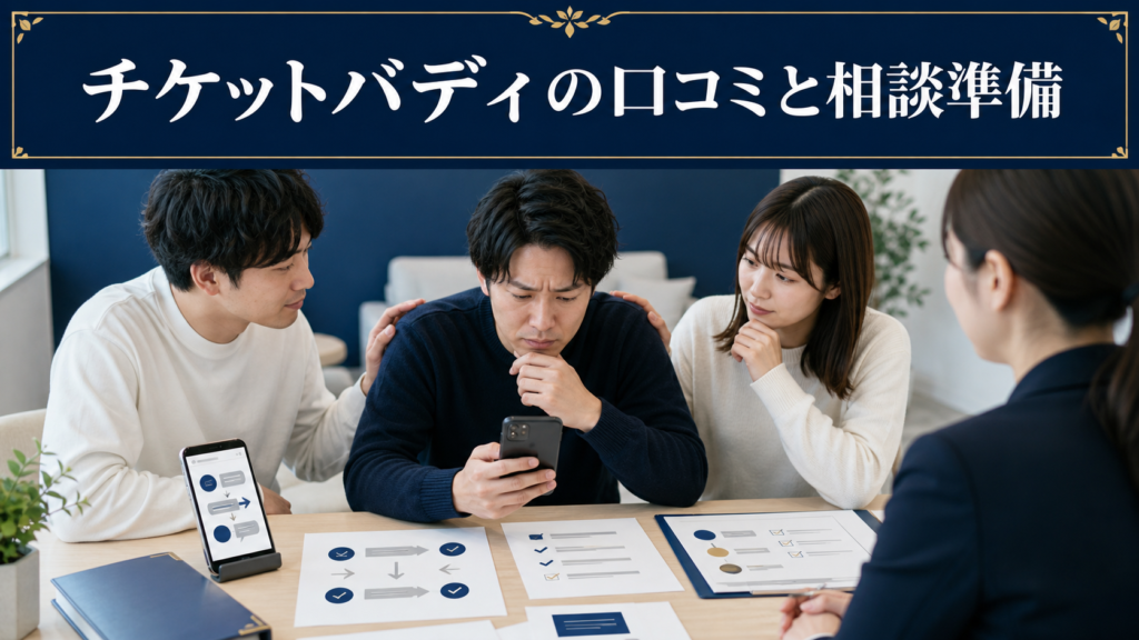 チケットバディの口コミ・評判｜先払い買取・闇金のLINE連絡と対処法