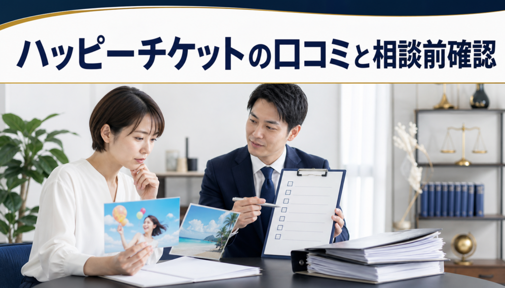 ハッピーチケットの口コミ・評判|先払い買取・闇金の確認情報と相談前の注意点