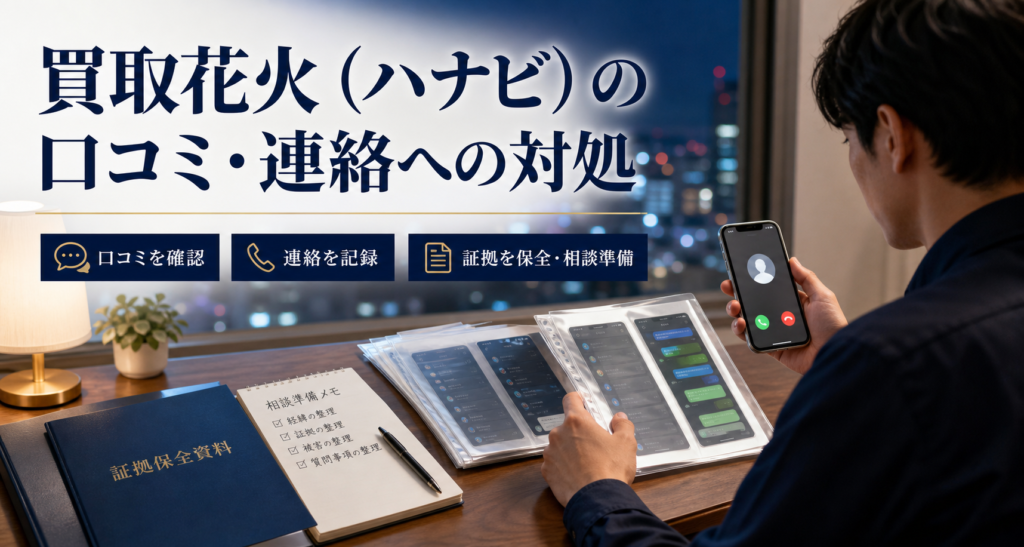 買取花火（ハナビ）の口コミ・評判｜先払い買取・闇金のLINE連絡と対処法