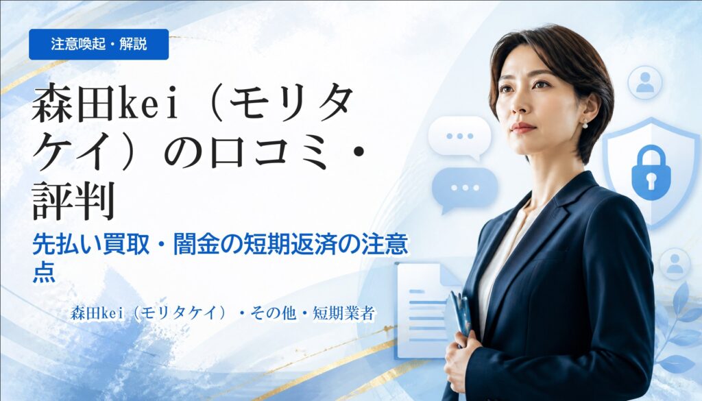 森田kei（モリタケイ）の口コミ・評判｜先払い買取・闇金の短期返済の注意点