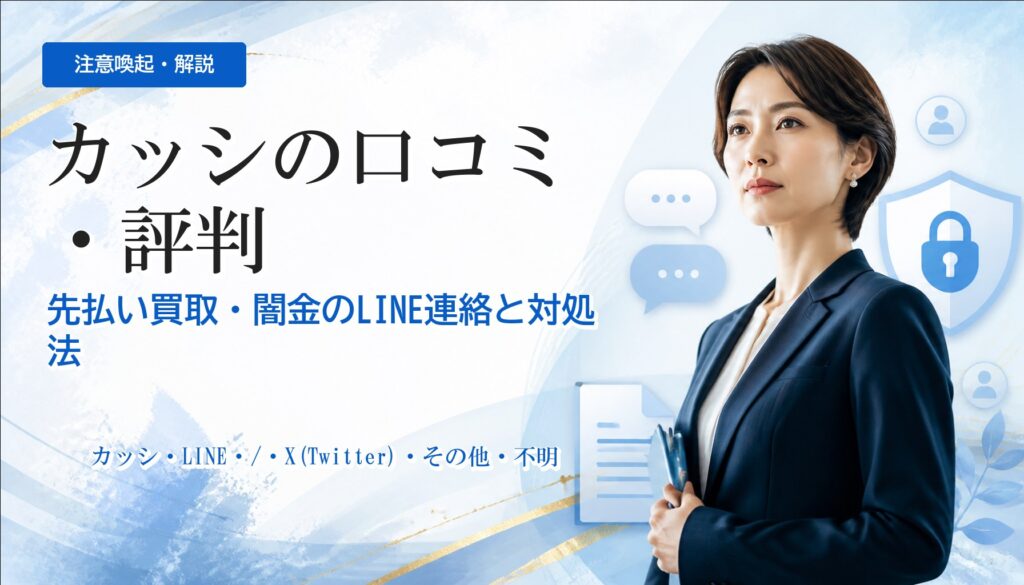 カッシの口コミ・評判｜先払い買取・闇金のLINE連絡と対処法
