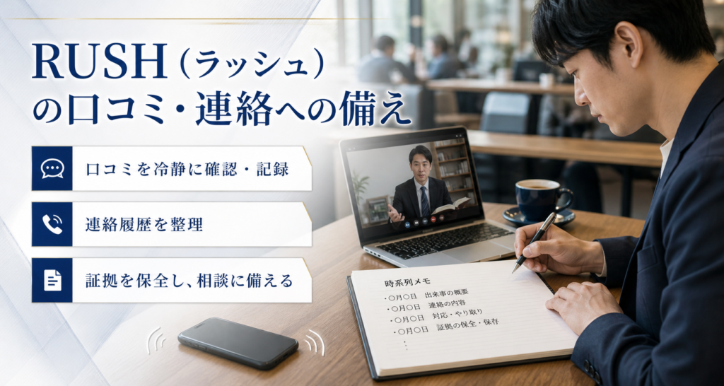 RUSH(ラッシュ)の口コミ・評判|先払い買取・闇金のLINE連絡と対処法