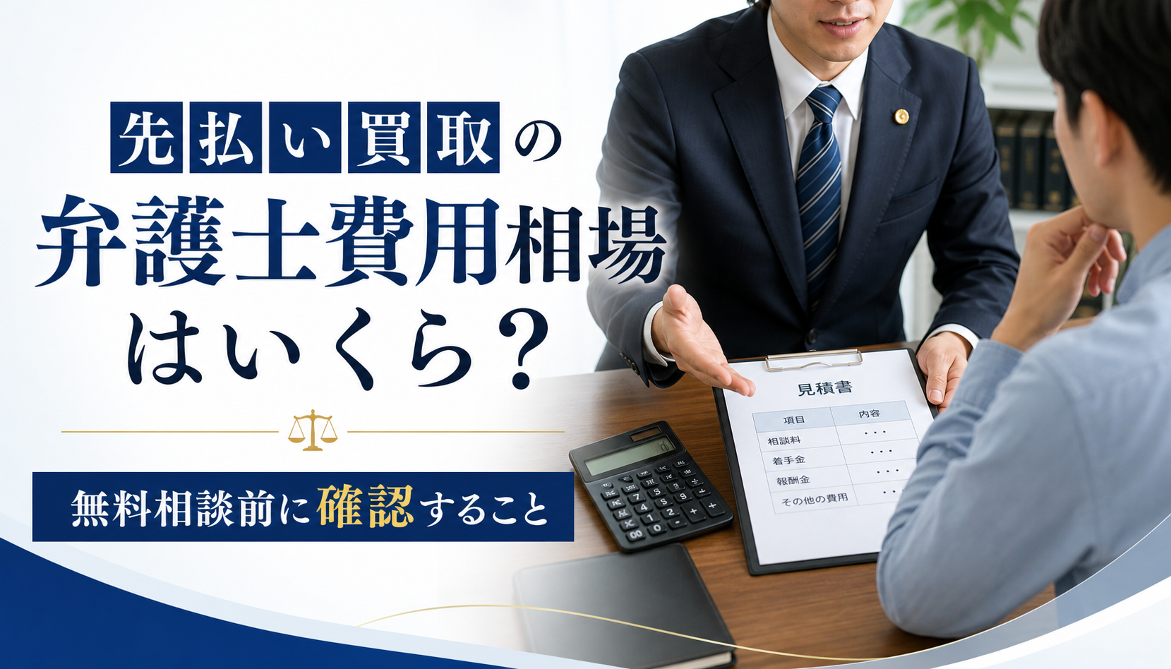 先払い買取の弁護士費用相場はいくら？無料相談前に確認すること