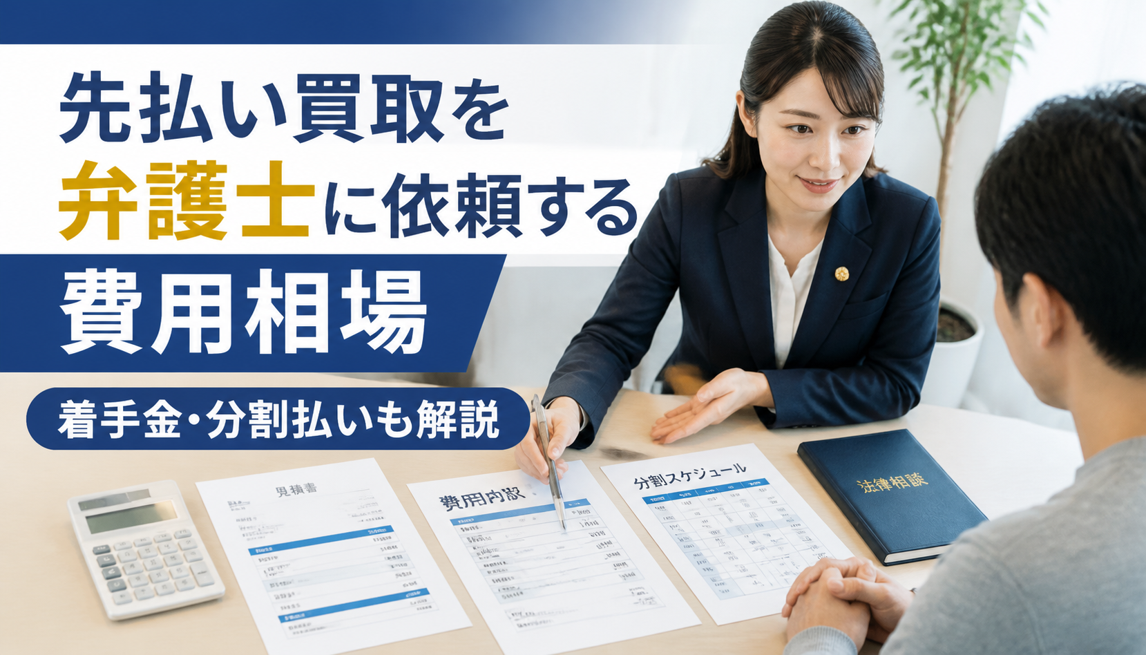 先払い買取を弁護士に依頼する費用相場｜着手金・分割払いも解説