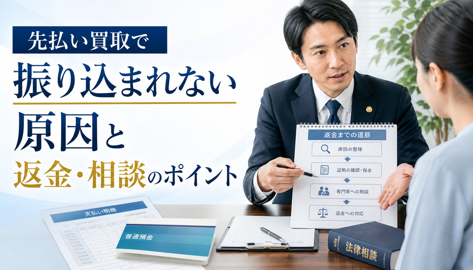 先払い買取で振り込まれない原因と返金・相談のポイント
