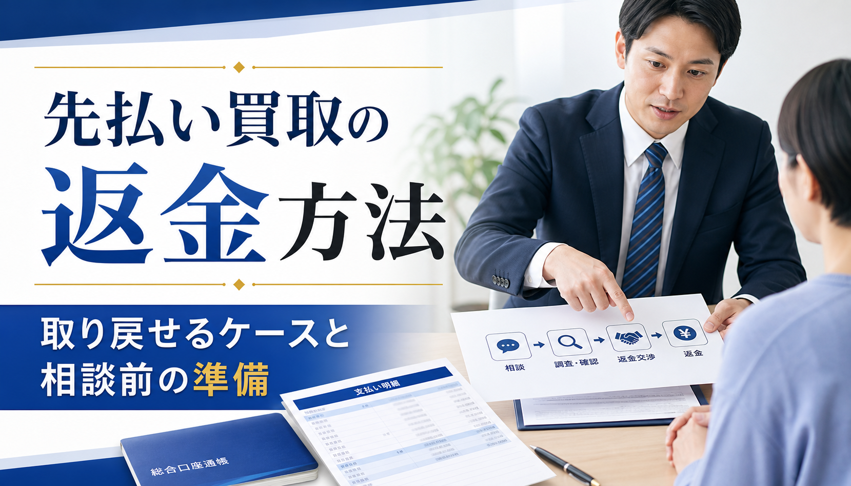 先払い買取の返金方法｜取り戻せるケースと相談前の準備