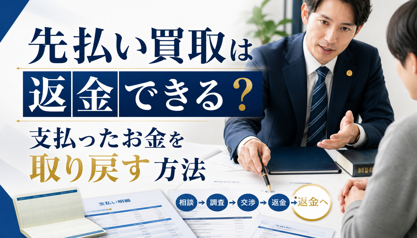 先払い買取は返金できる？支払ったお金を取り戻す方法