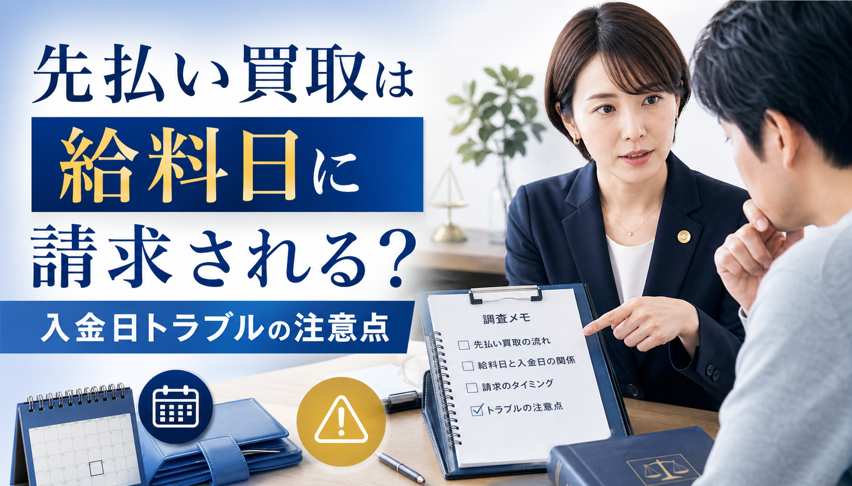 先払い買取は給料日に請求される？入金日トラブルの注意点