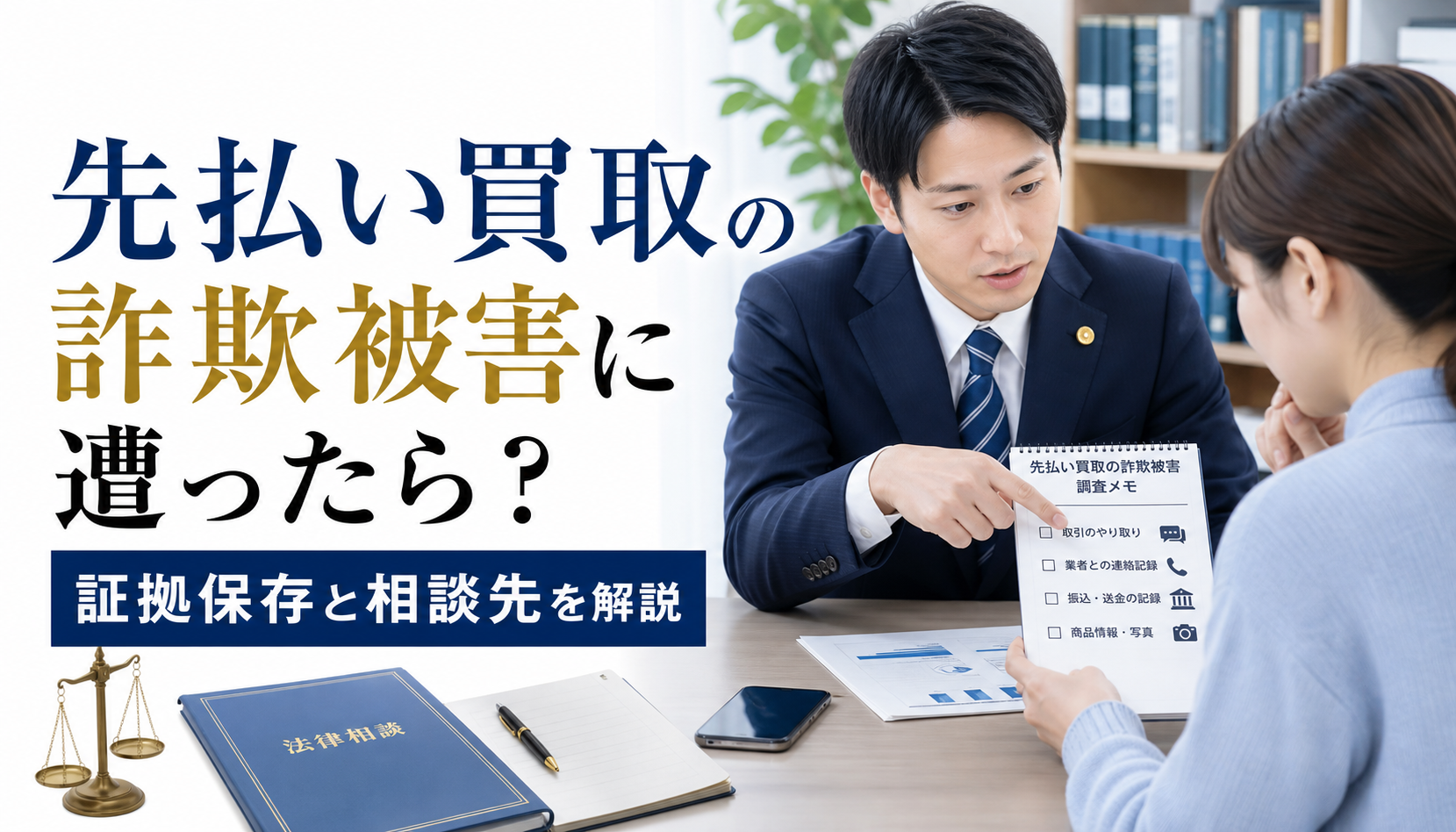 先払い買取の詐欺被害に遭ったら？証拠保存と相談先を解説