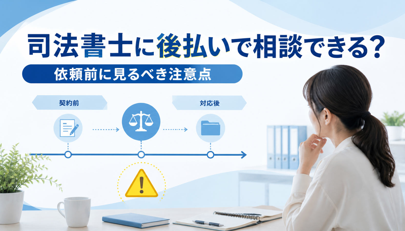 先払い買取を司法書士に後払いで相談できる？依頼前に見るべき注意点