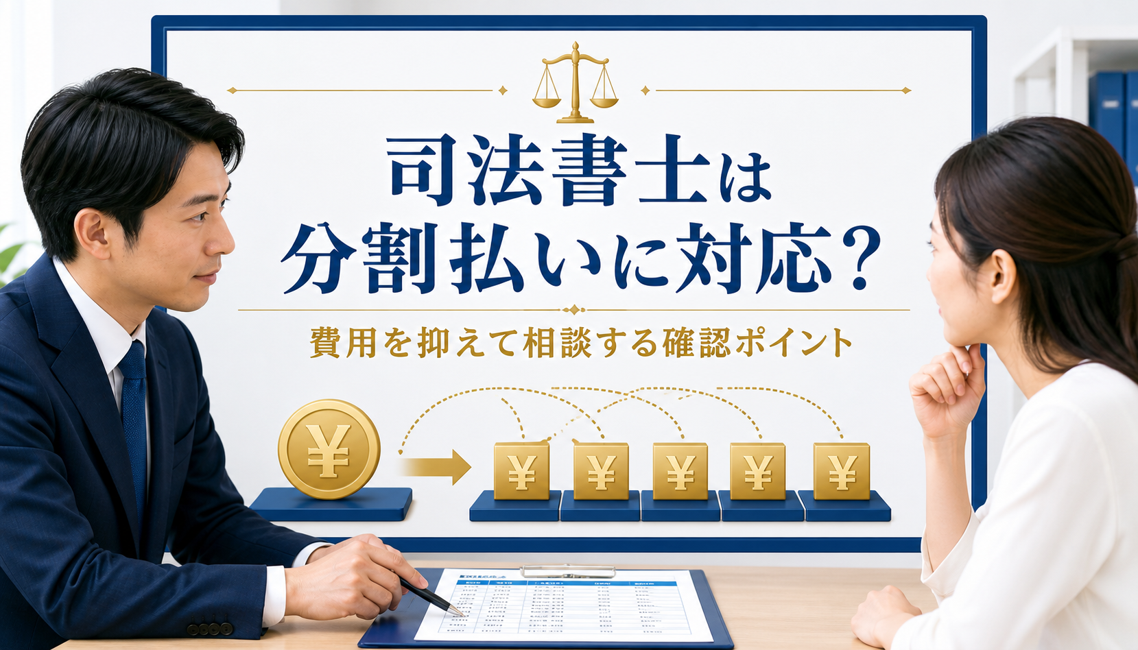 先払い買取 司法書士 分割払いに対応している？費用を抑えて相談する時の確認ポイント