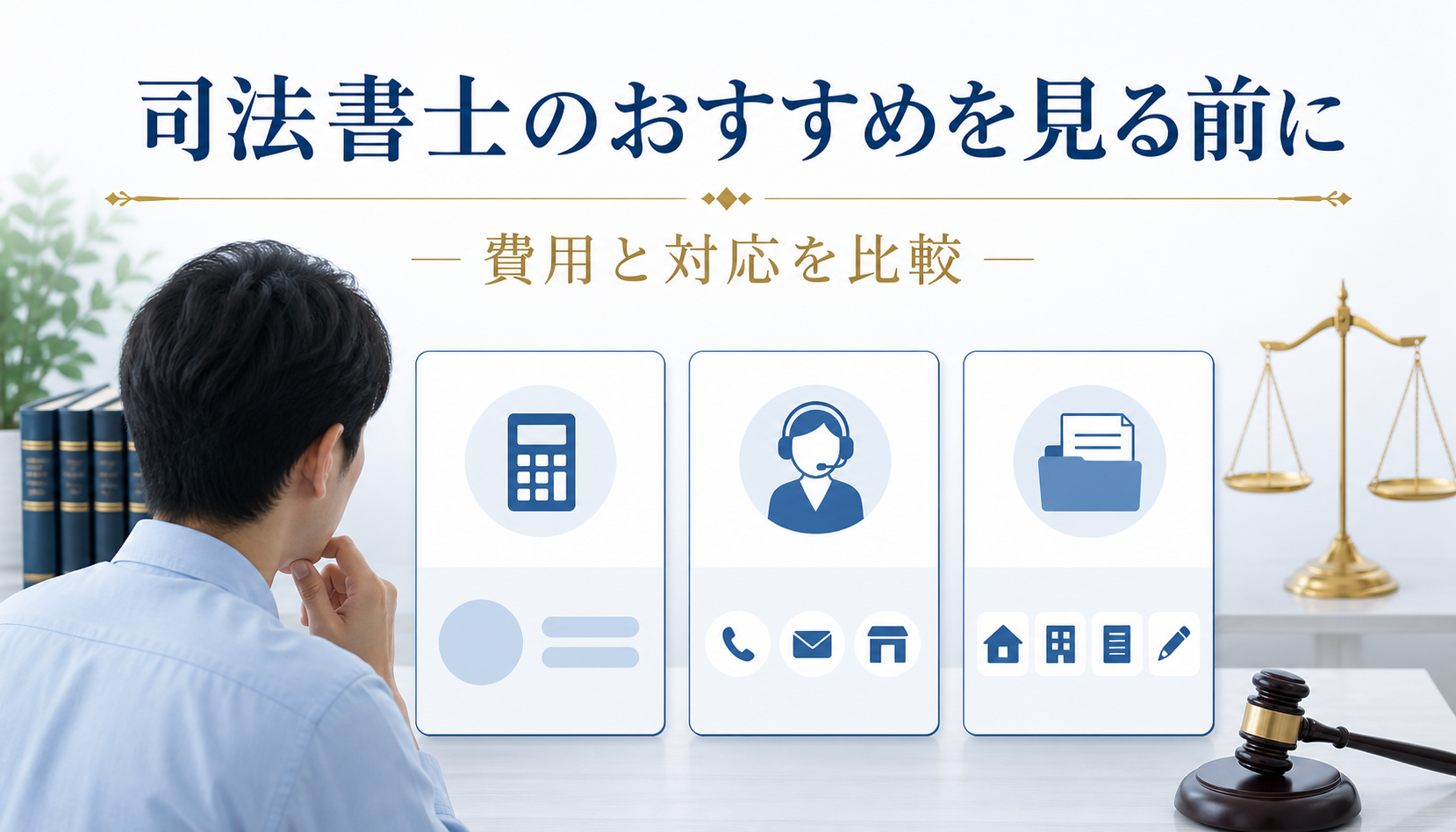 先払い買取 司法書士おすすめの選び方｜おすすめを見る前に比較したい費用と対応