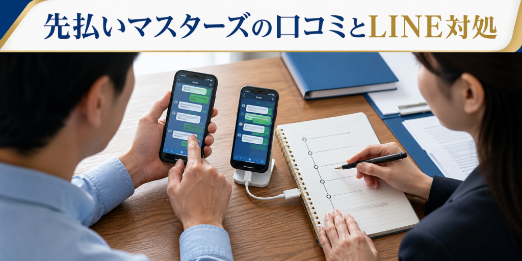 先払いマスターズ（旧:先払いマスター）の口コミ・評判｜先払い買取・闇金のLINE連絡と対処法