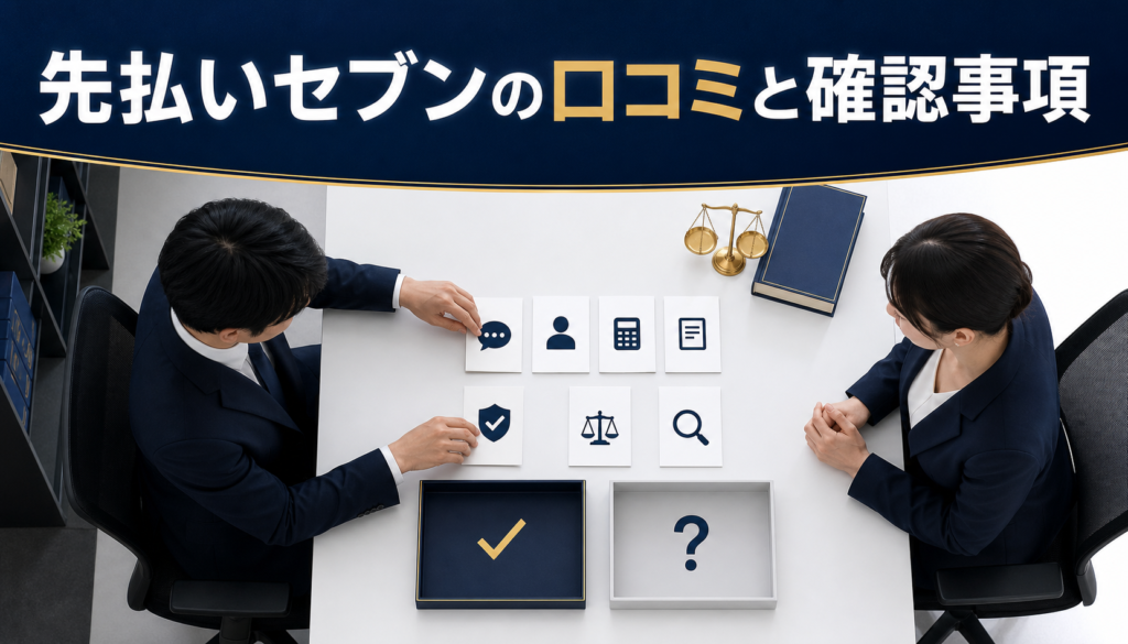 先払いセブンの口コミ・評判｜先払い買取・闇金の確認情報と相談前の注意点