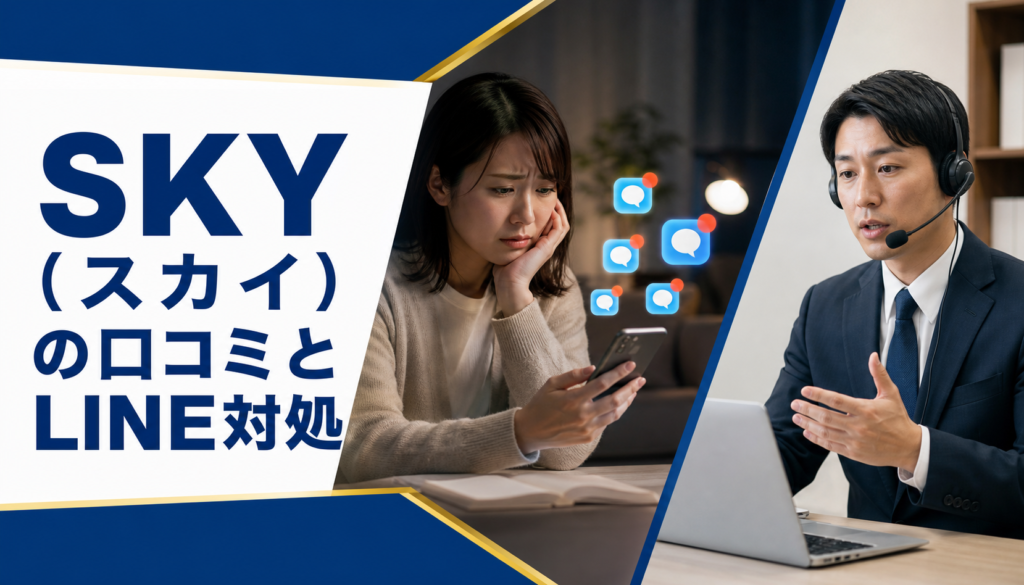 SKY（スカイ）の口コミ・評判｜先払い買取・闇金のLINE連絡と対処法