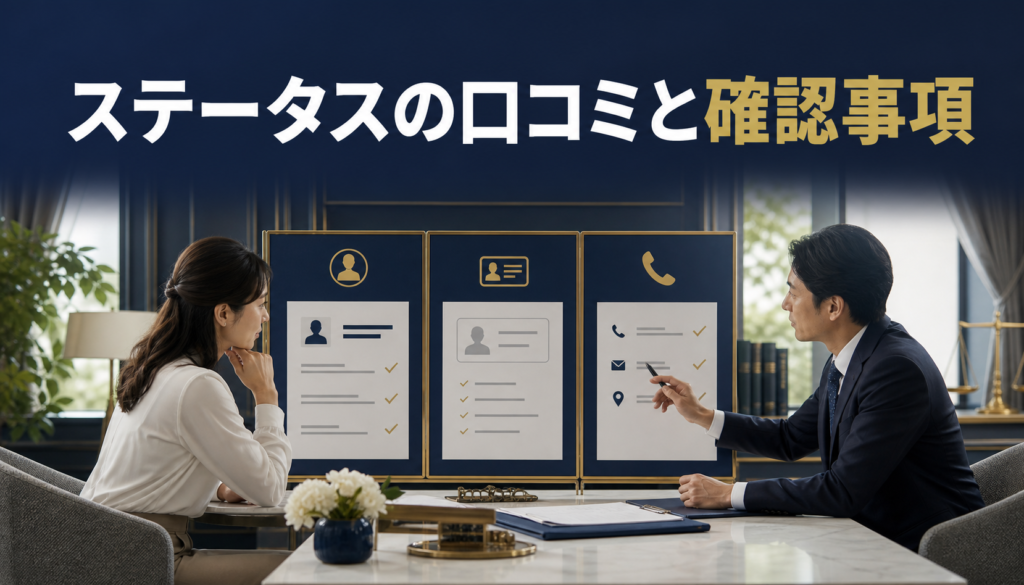 ステータスの口コミ・評判｜先払い買取・闇金の確認情報と相談前の注意点