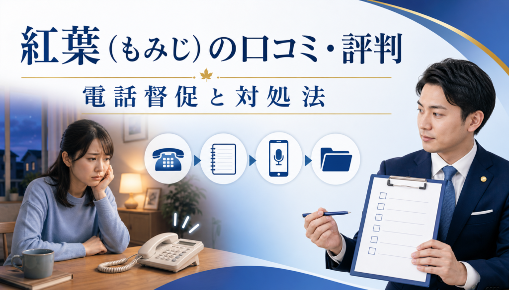 紅葉(もみじ)の口コミ・評判|先払い買取・闇金の電話督促と対処法