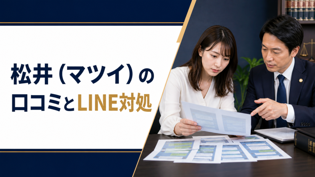 松井（マツイ）の口コミ・評判｜先払い買取・闇金のLINE連絡と対処法