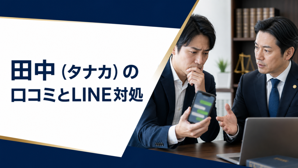 田中（タナカ）の口コミ・評判｜先払い買取・闇金のLINE連絡と対処法