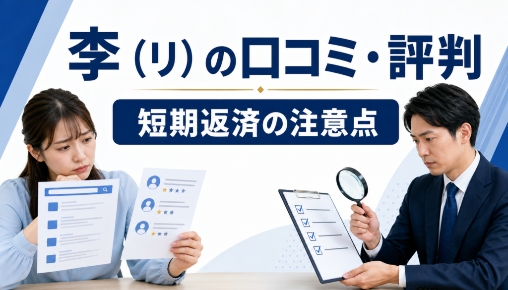 李（リ）の口コミ・評判｜先払い買取・闇金の短期返済の注意点